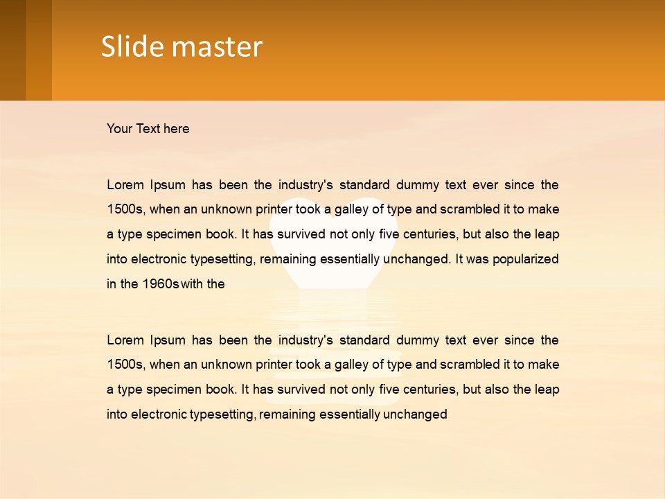 A Powerpoint Presentation With A Heart In The Water PowerPoint Template