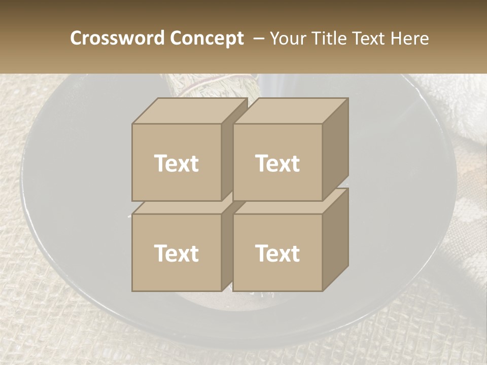 A Black Bowl With A Plant Inside Of It PowerPoint Template