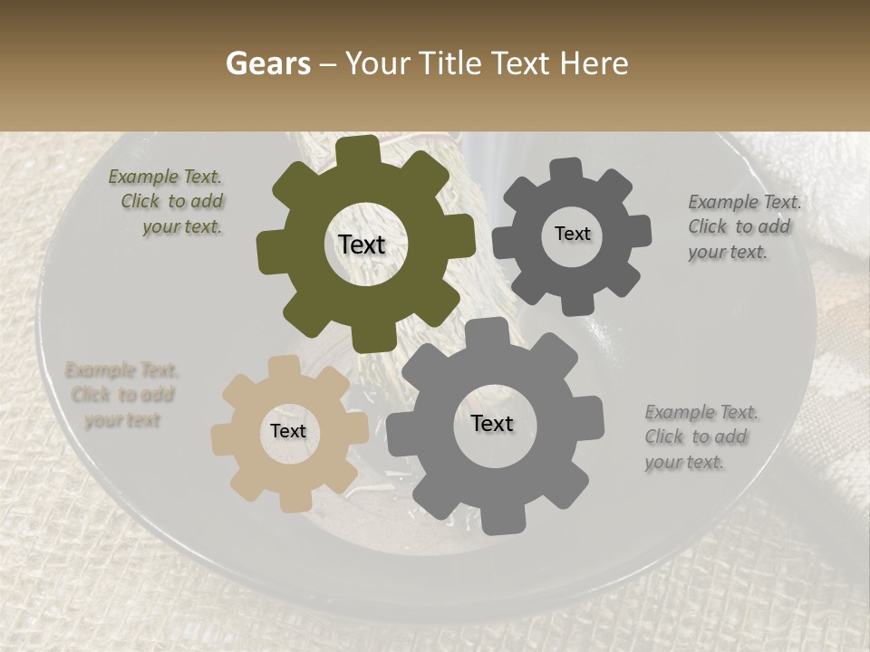 A Black Bowl With A Plant Inside Of It PowerPoint Template