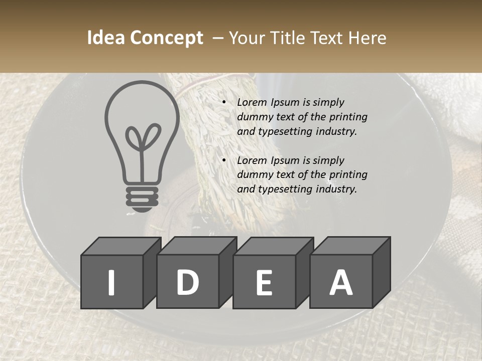 A Black Bowl With A Plant Inside Of It PowerPoint Template