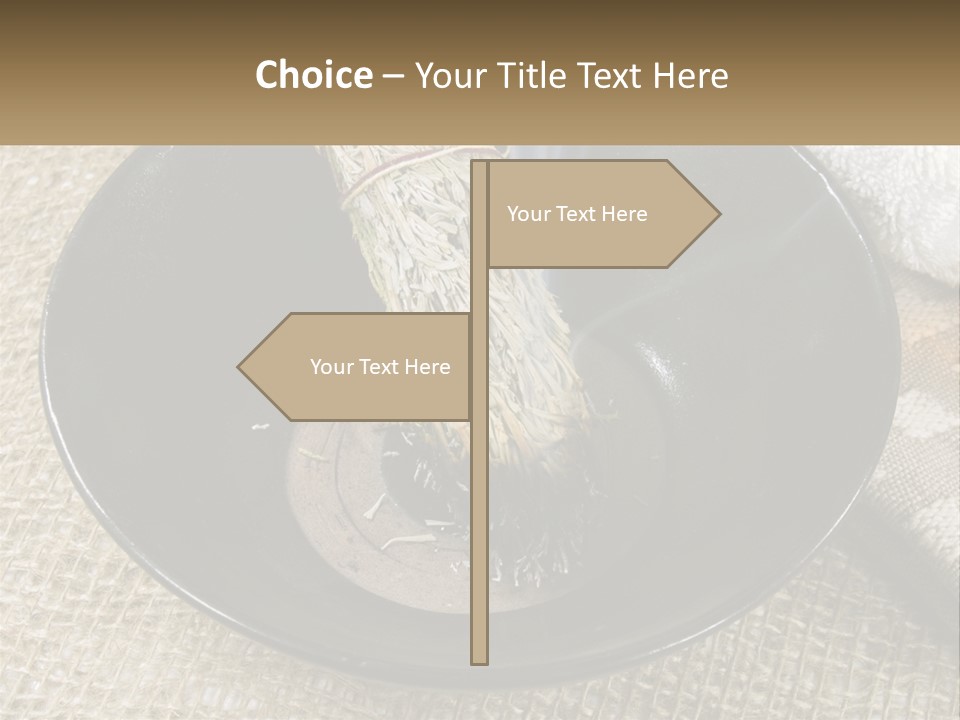 A Black Bowl With A Plant Inside Of It PowerPoint Template