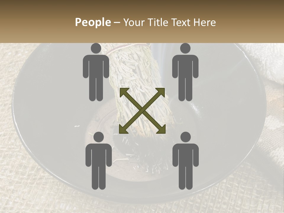 A Black Bowl With A Plant Inside Of It PowerPoint Template