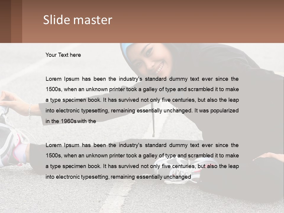 A Woman In A Hijab Is Sitting On The Ground PowerPoint Template