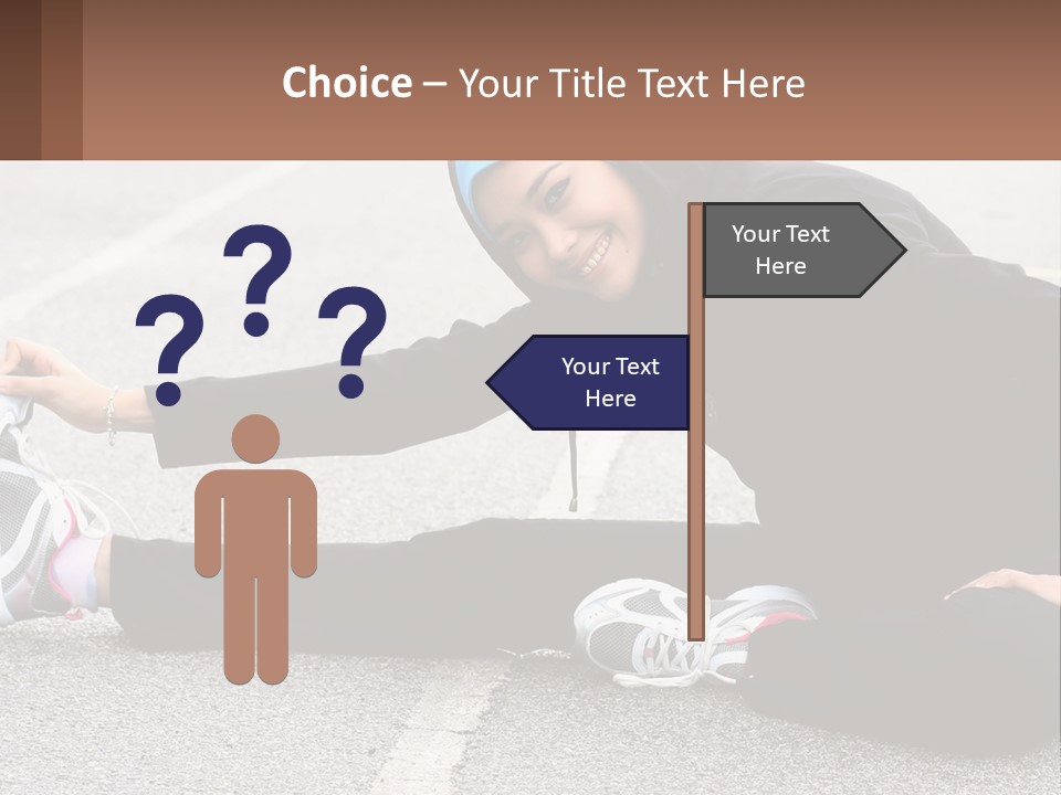 A Woman In A Hijab Is Sitting On The Ground PowerPoint Template