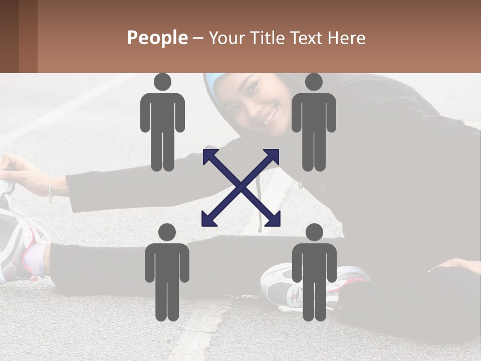 A Woman In A Hijab Is Sitting On The Ground PowerPoint Template