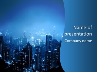 A City At Night Powerpoint Presentation Template PowerPoint Template