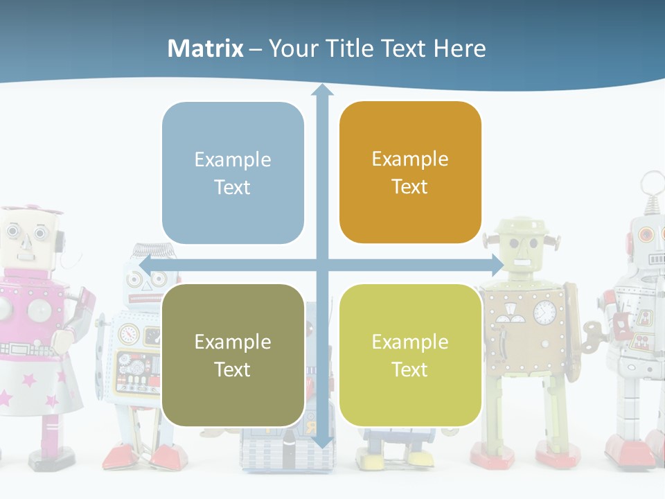 A Group Of Toy Robots Standing Next To Each Other PowerPoint Template