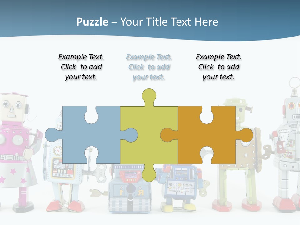 A Group Of Toy Robots Standing Next To Each Other PowerPoint Template