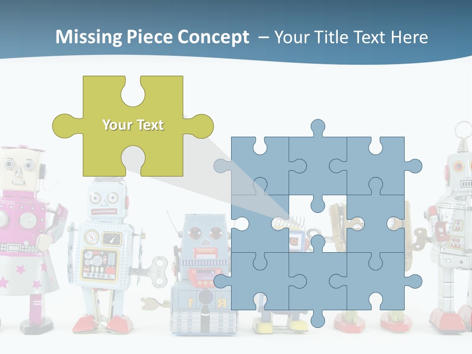 A Group Of Toy Robots Standing Next To Each Other PowerPoint Template