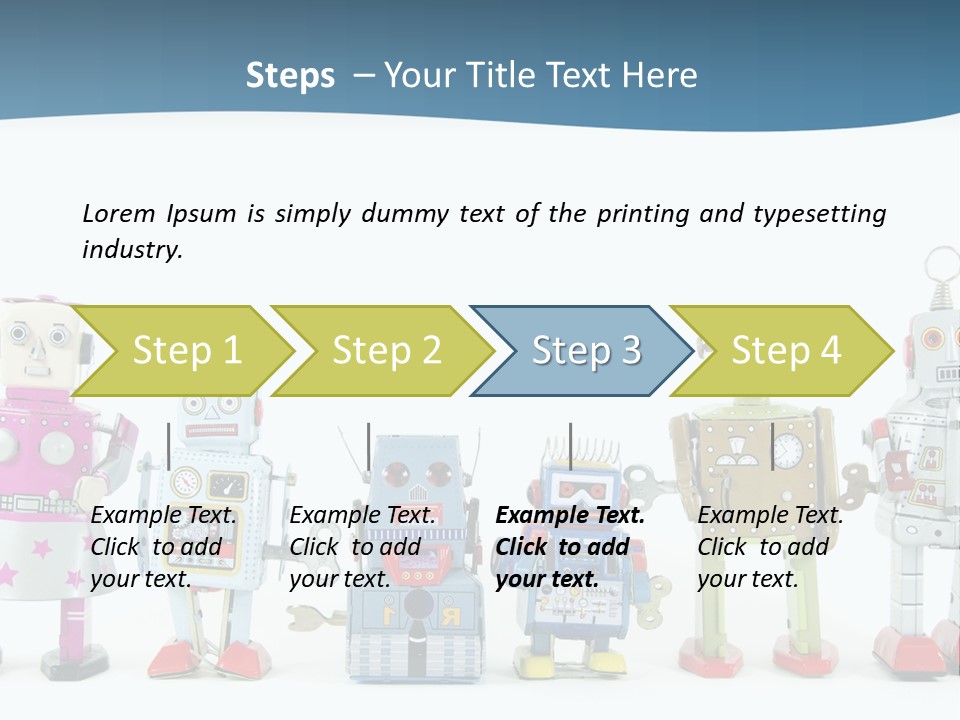A Group Of Toy Robots Standing Next To Each Other PowerPoint Template