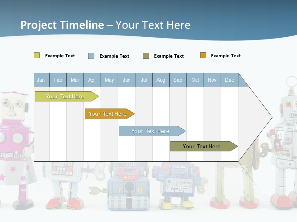 A Group Of Toy Robots Standing Next To Each Other PowerPoint Template