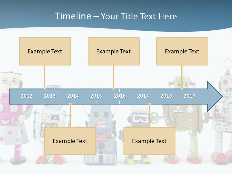 A Group Of Toy Robots Standing Next To Each Other PowerPoint Template
