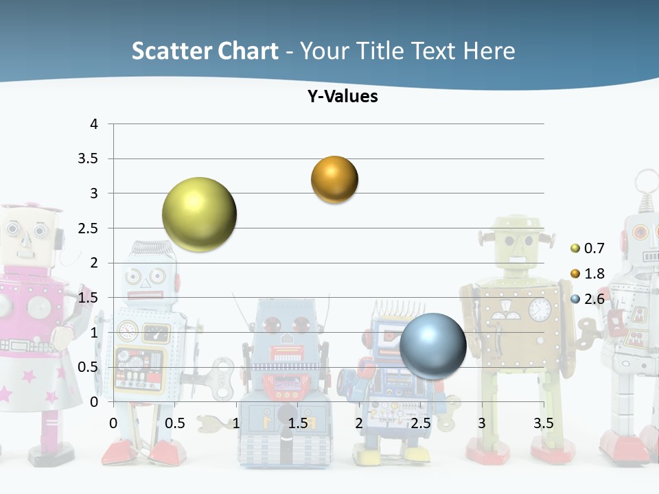 A Group Of Toy Robots Standing Next To Each Other PowerPoint Template