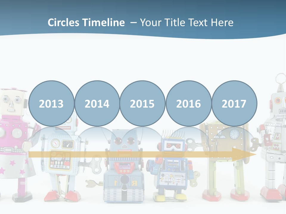 A Group Of Toy Robots Standing Next To Each Other PowerPoint Template