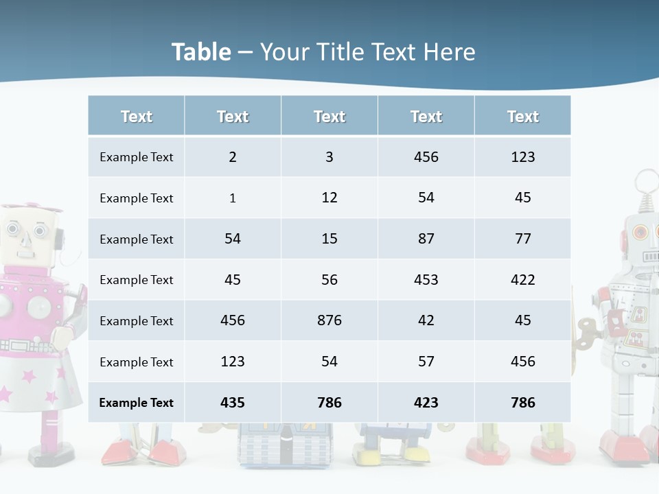A Group Of Toy Robots Standing Next To Each Other PowerPoint Template