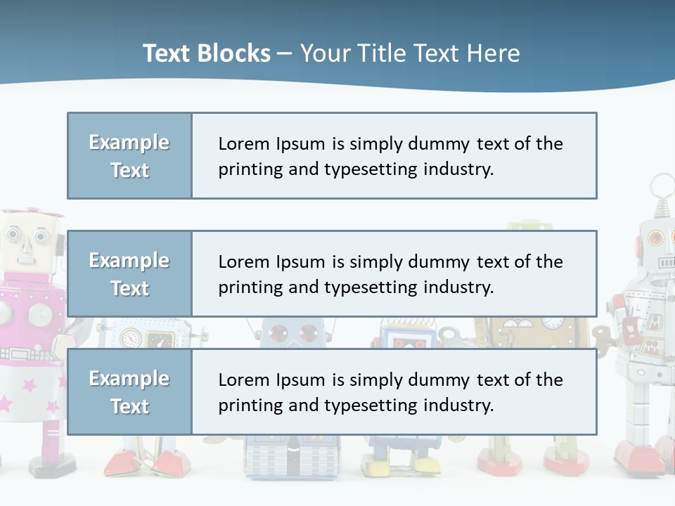 A Group Of Toy Robots Standing Next To Each Other PowerPoint Template