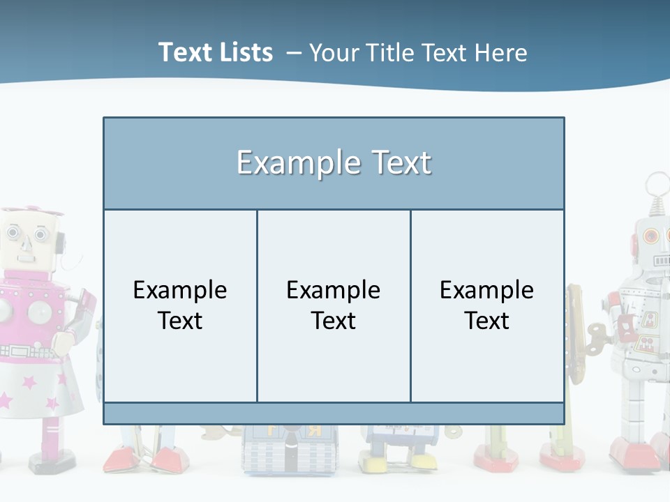 A Group Of Toy Robots Standing Next To Each Other PowerPoint Template