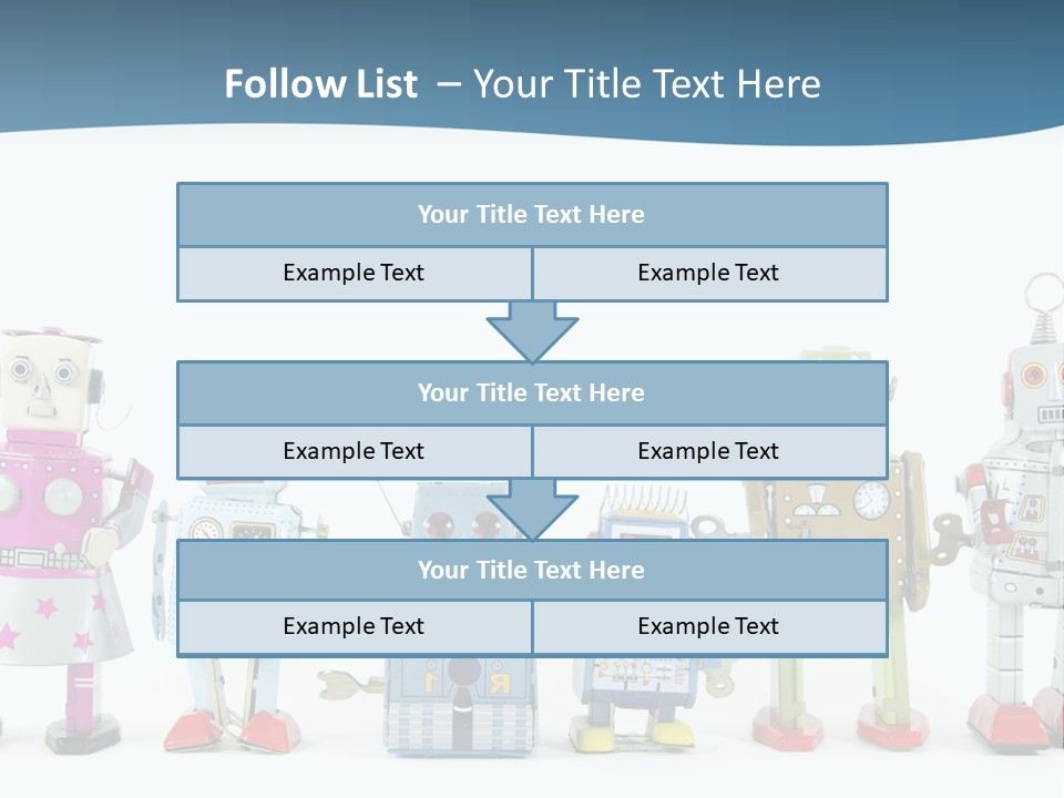 A Group Of Toy Robots Standing Next To Each Other PowerPoint Template