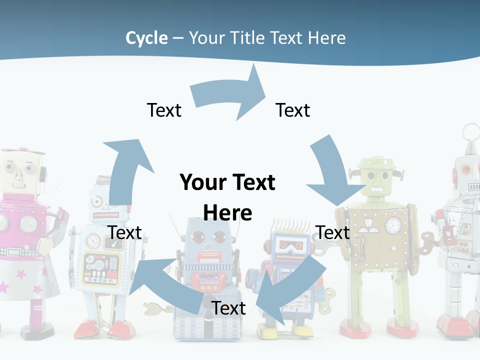 A Group Of Toy Robots Standing Next To Each Other PowerPoint Template