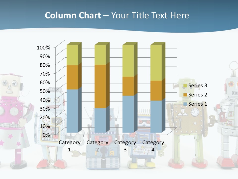 A Group Of Toy Robots Standing Next To Each Other PowerPoint Template