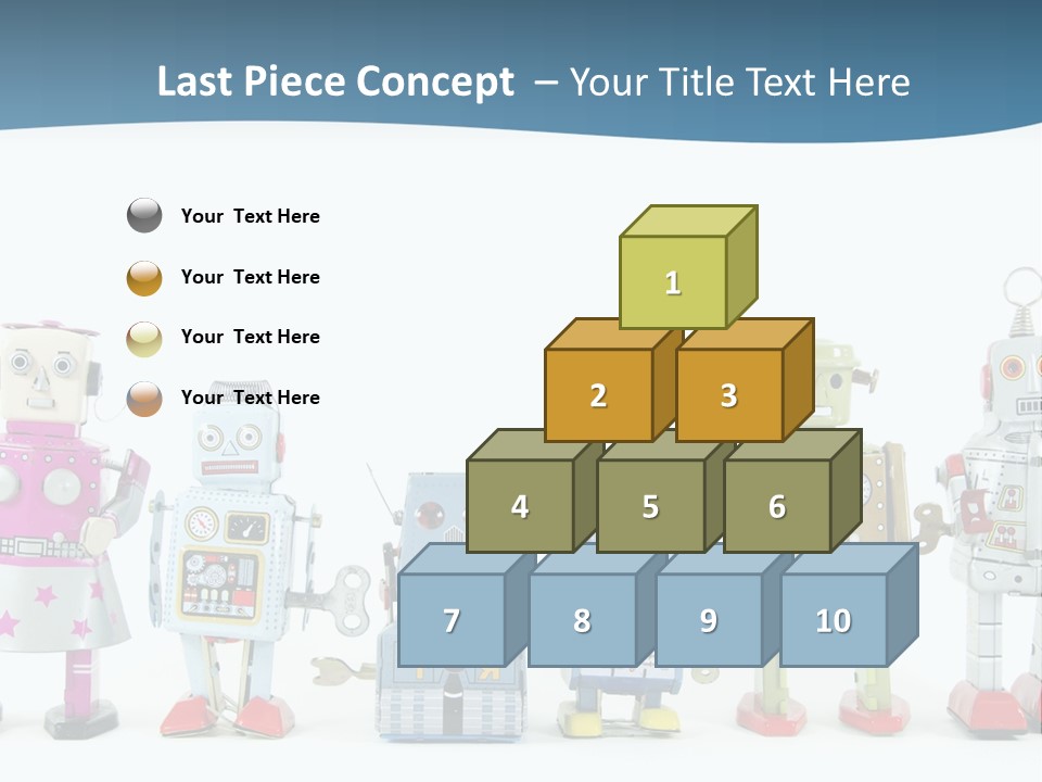 A Group Of Toy Robots Standing Next To Each Other PowerPoint Template