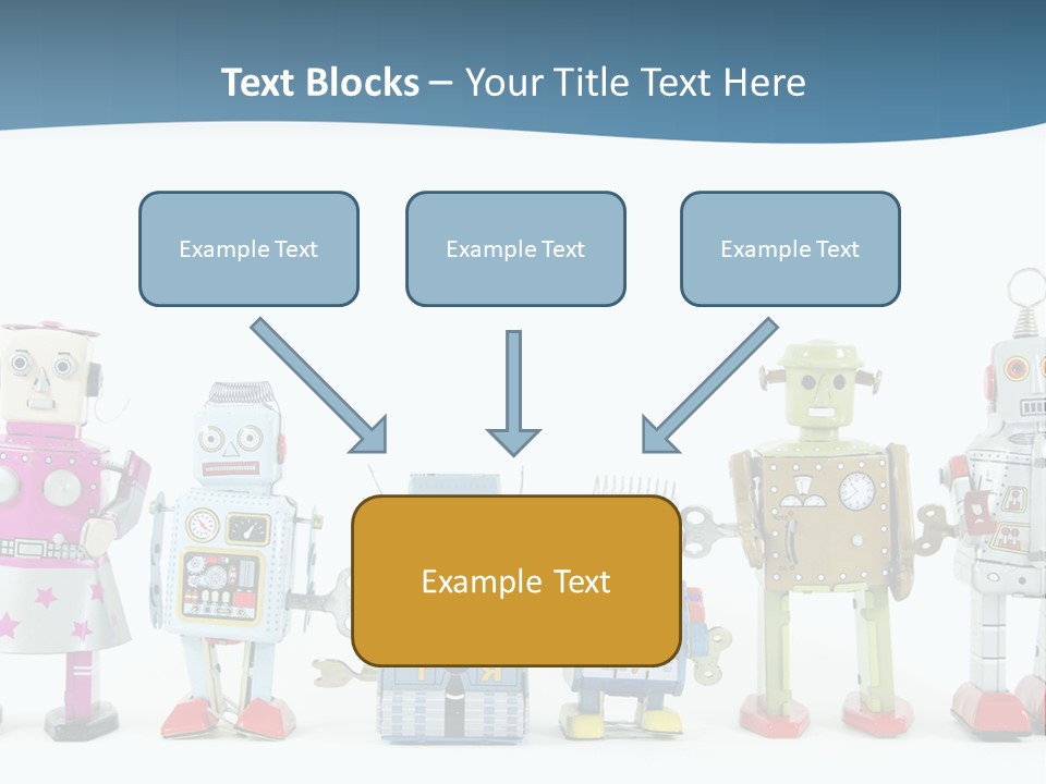 A Group Of Toy Robots Standing Next To Each Other PowerPoint Template