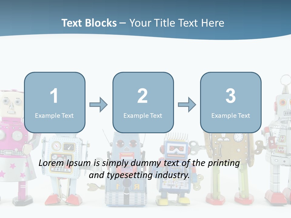 A Group Of Toy Robots Standing Next To Each Other PowerPoint Template