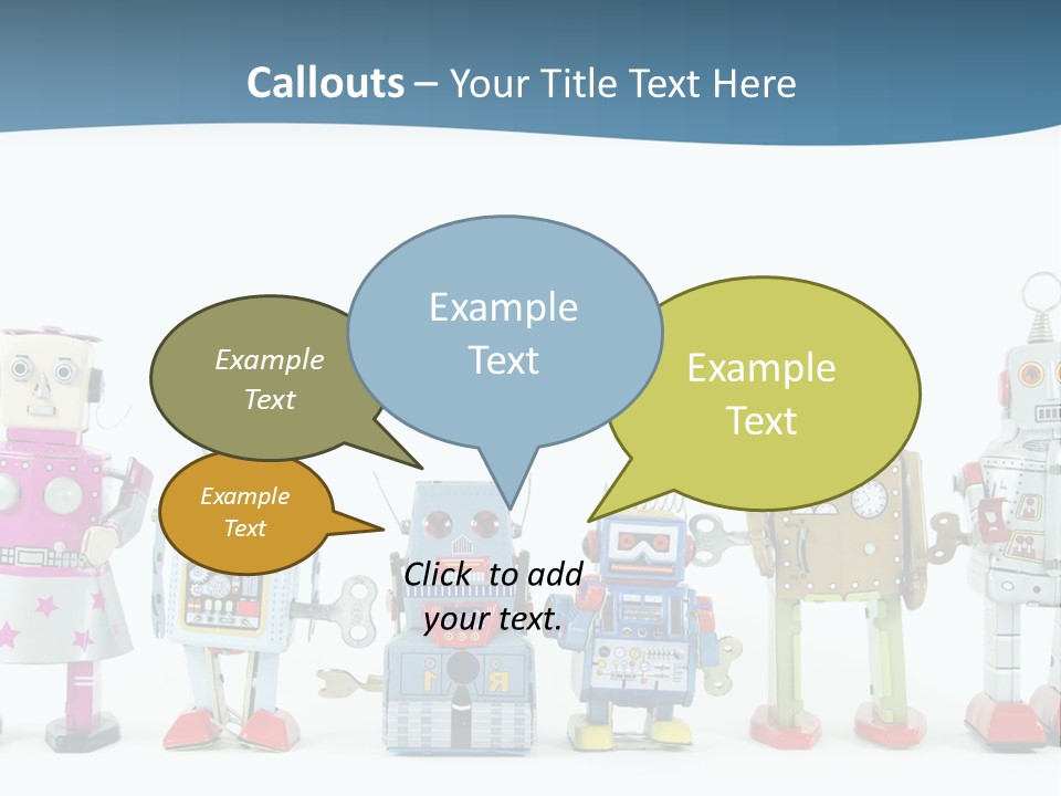 A Group Of Toy Robots Standing Next To Each Other PowerPoint Template