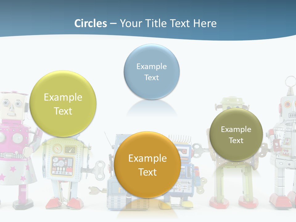 A Group Of Toy Robots Standing Next To Each Other PowerPoint Template