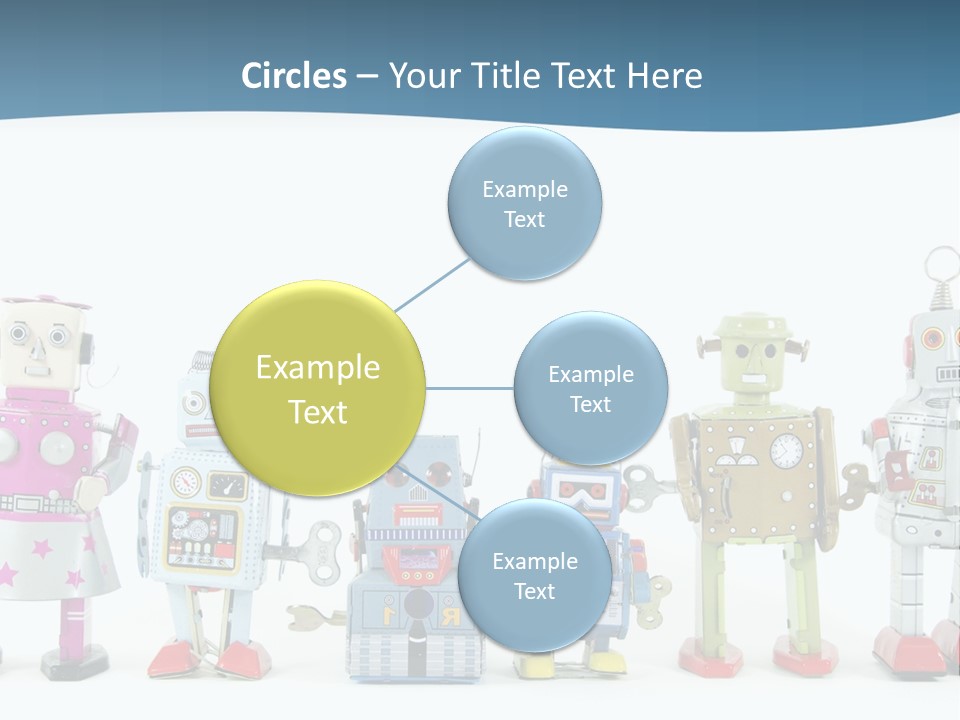 A Group Of Toy Robots Standing Next To Each Other PowerPoint Template
