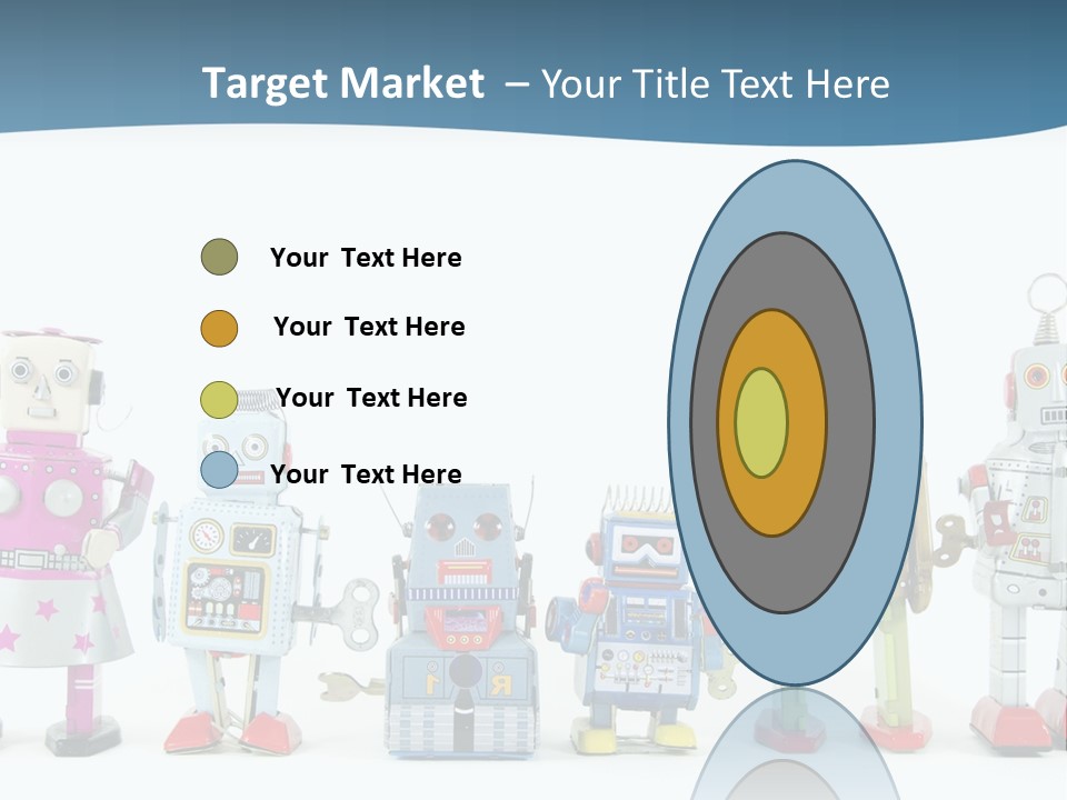 A Group Of Toy Robots Standing Next To Each Other PowerPoint Template