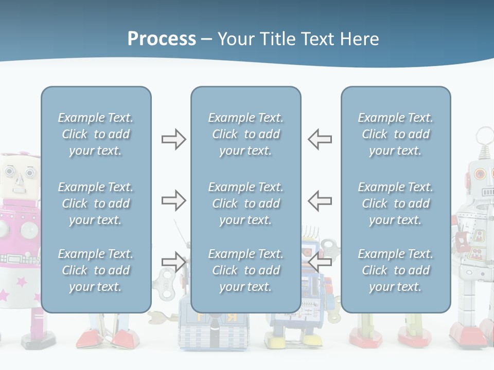 A Group Of Toy Robots Standing Next To Each Other PowerPoint Template
