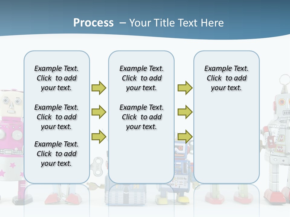A Group Of Toy Robots Standing Next To Each Other PowerPoint Template