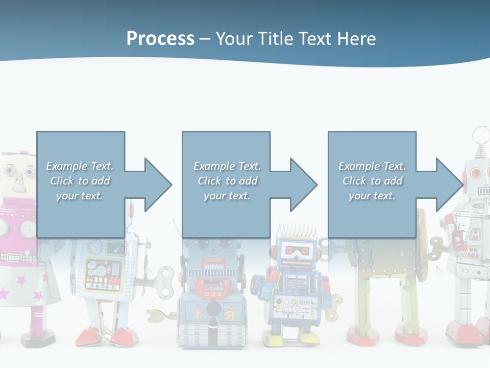 A Group Of Toy Robots Standing Next To Each Other PowerPoint Template