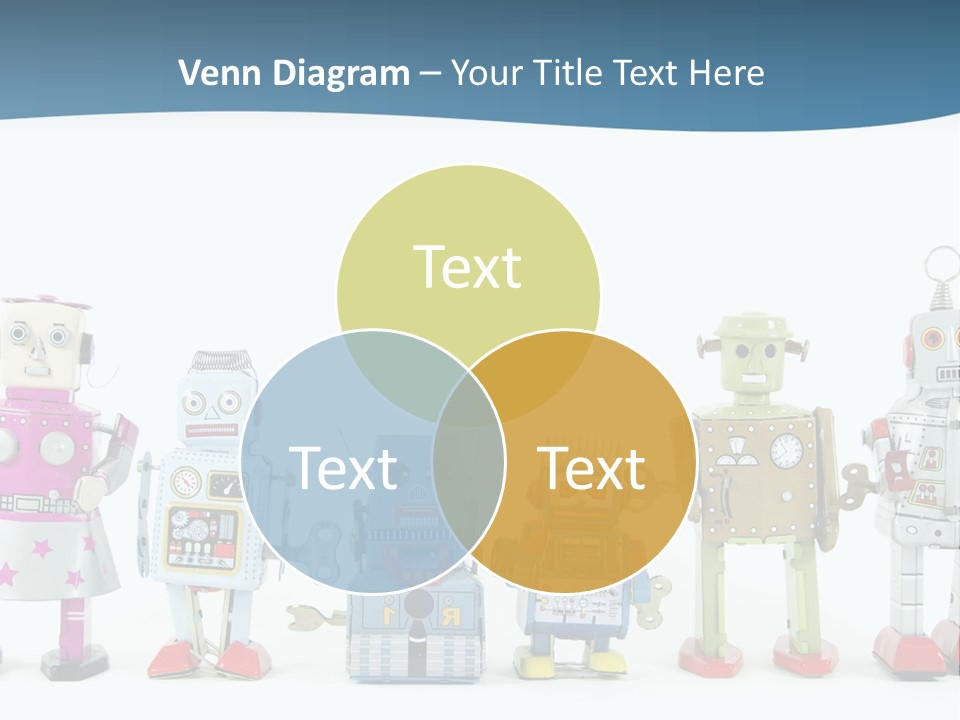 A Group Of Toy Robots Standing Next To Each Other PowerPoint Template