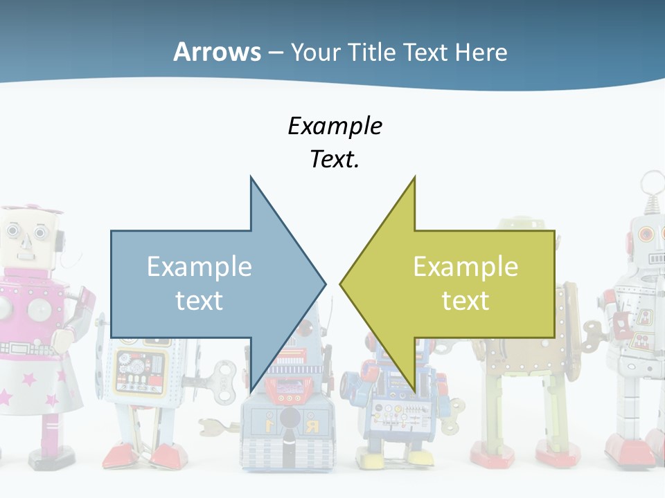 A Group Of Toy Robots Standing Next To Each Other PowerPoint Template
