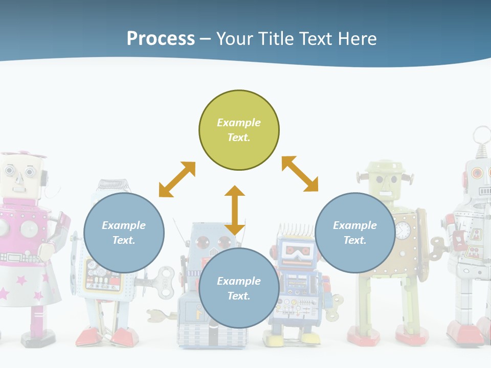 A Group Of Toy Robots Standing Next To Each Other PowerPoint Template