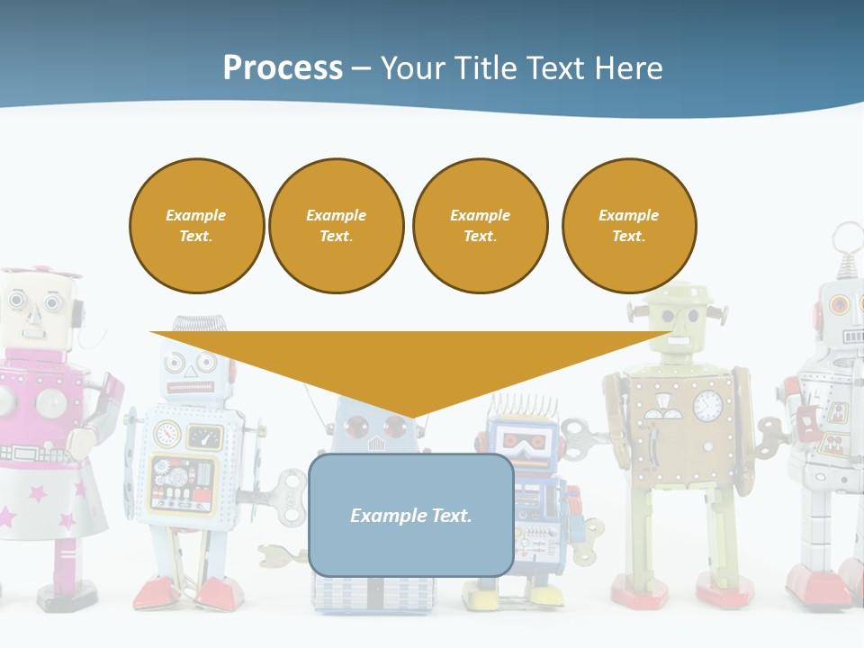 A Group Of Toy Robots Standing Next To Each Other PowerPoint Template