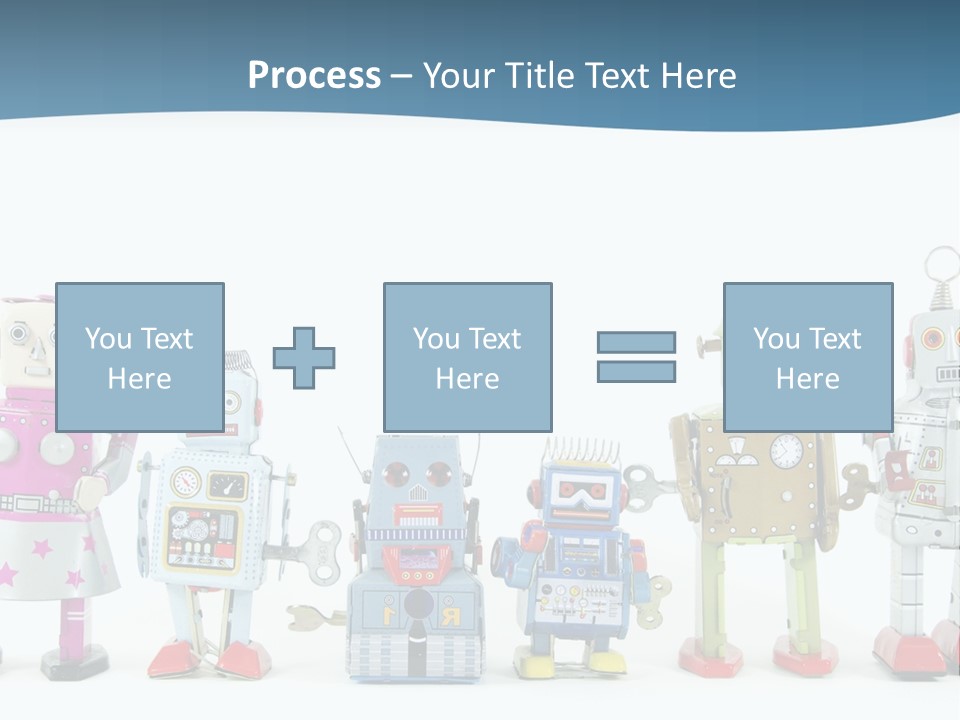 A Group Of Toy Robots Standing Next To Each Other PowerPoint Template