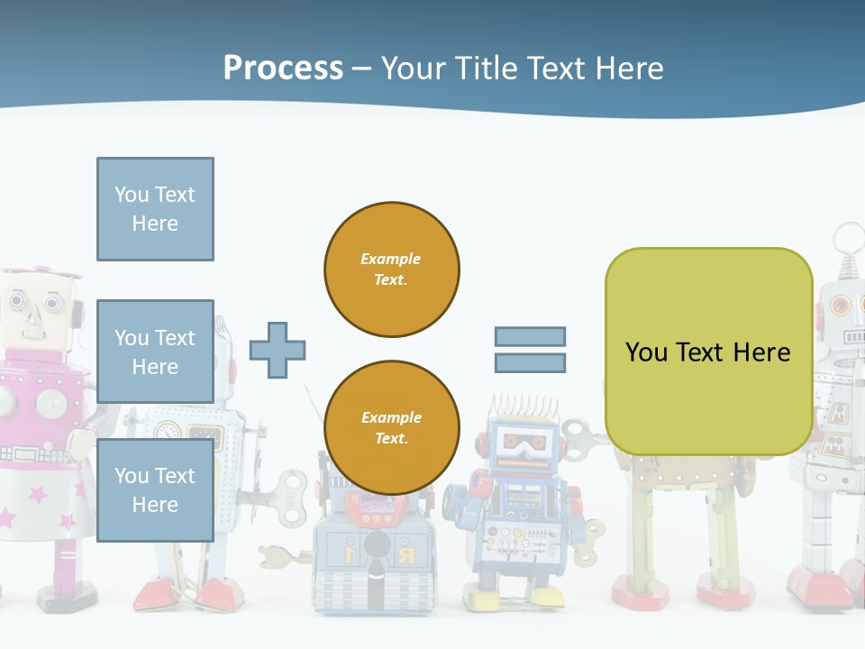 A Group Of Toy Robots Standing Next To Each Other PowerPoint Template