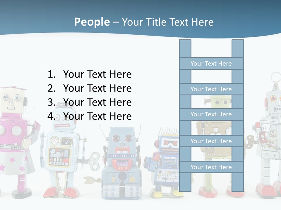 A Group Of Toy Robots Standing Next To Each Other PowerPoint Template