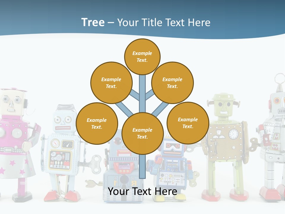 A Group Of Toy Robots Standing Next To Each Other PowerPoint Template