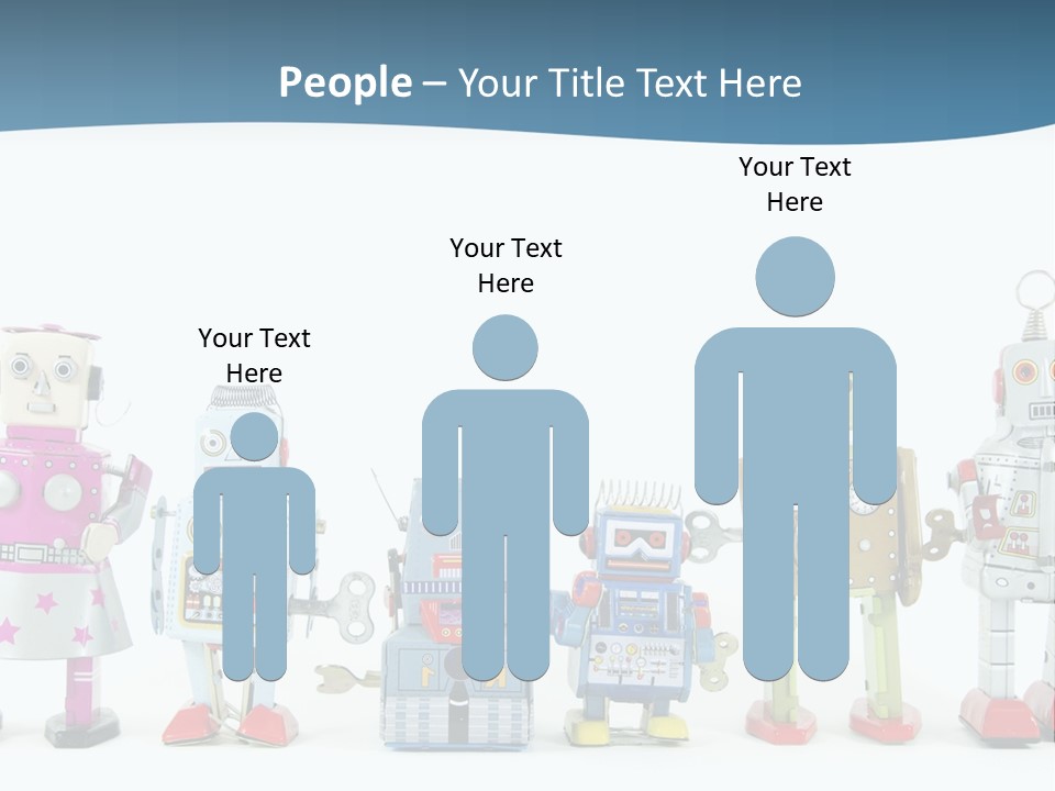 A Group Of Toy Robots Standing Next To Each Other PowerPoint Template
