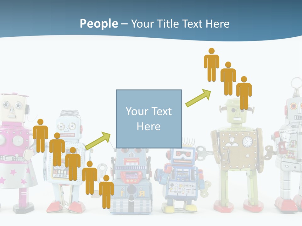 A Group Of Toy Robots Standing Next To Each Other PowerPoint Template