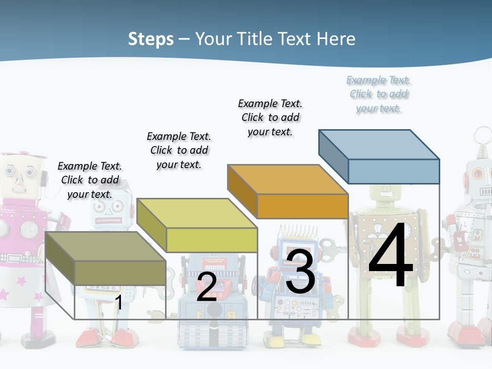 A Group Of Toy Robots Standing Next To Each Other PowerPoint Template