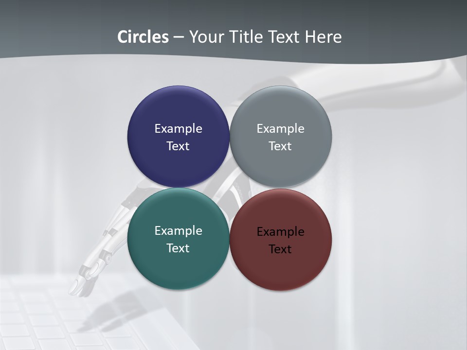 A Robotic Hand Holding A Computer Keyboard Powerpoint Presentation PowerPoint Template