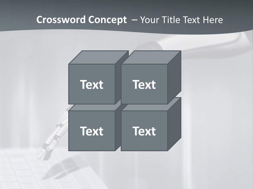 A Robotic Hand Holding A Computer Keyboard Powerpoint Presentation PowerPoint Template