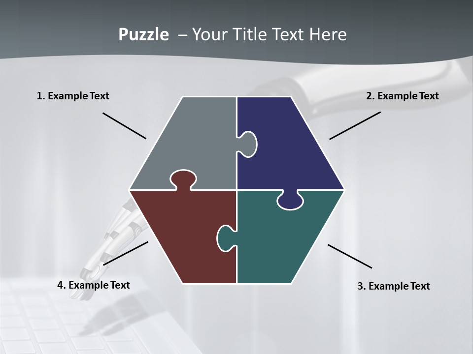 A Robotic Hand Holding A Computer Keyboard Powerpoint Presentation PowerPoint Template