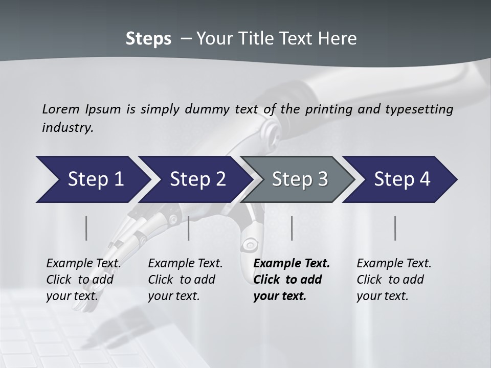 A Robotic Hand Holding A Computer Keyboard Powerpoint Presentation PowerPoint Template