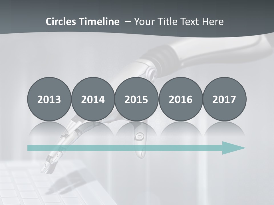 A Robotic Hand Holding A Computer Keyboard Powerpoint Presentation PowerPoint Template